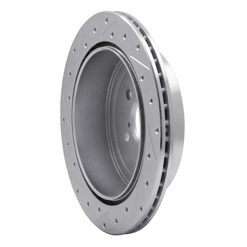 R1 10-25 ScIon FR-S Rear Right Drilled & Slotted Silver Brake Rotor