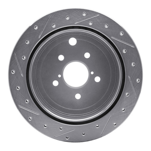 R1 10-25 ScIon FR-S Rear Right Drilled & Slotted Silver Brake Rotor