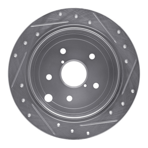 R1 15-21 Subaru WRX Rear Left Drilled & Slotted Silver Brake Rotor