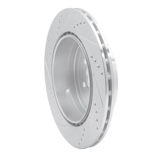 R1 03-04 Subaru Impreza Rear Right Drilled & Slotted Silver Brake Rotor