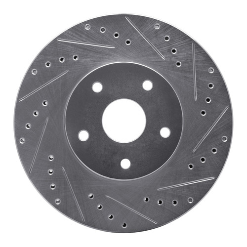 R1 92-97 Subaru SVX Front Right Drilled & Slotted Silver Brake Rotor