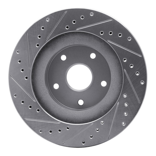 R1 92-97 Subaru SVX Front Right Drilled & Slotted Silver Brake Rotor