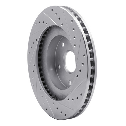 R1 92-97 Subaru SVX Front Left Drilled & Slotted Silver Brake Rotor