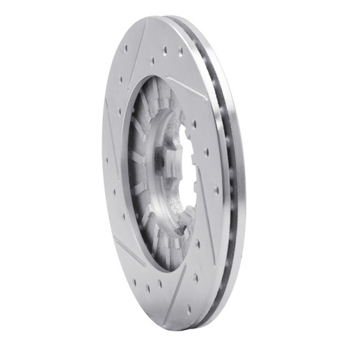 R1 89-94 Subaru Justy Front Right Drilled & Slotted Silver Brake Rotor