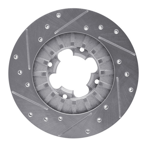 R1 89-94 Subaru Justy Front Right Drilled & Slotted Silver Brake Rotor
