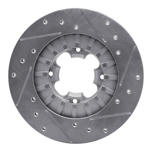 R1 89-94 Subaru Justy Front Left Drilled & Slotted Silver Brake Rotor