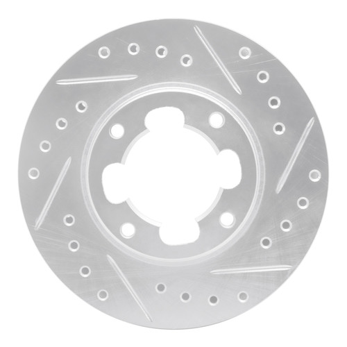 R1 87-94 Subaru Justy Front Right Drilled & Slotted Silver Brake Rotor
