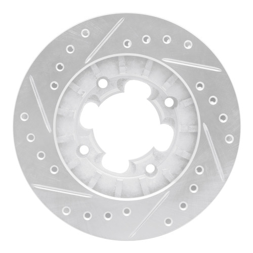 R1 87-94 Subaru Justy Front Right Drilled & Slotted Silver Brake Rotor