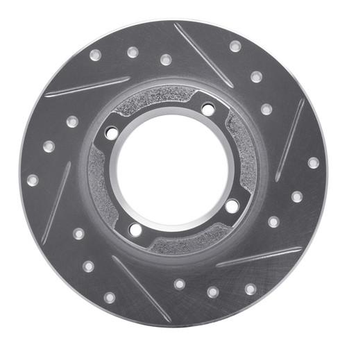 R1 85-91 Subaru GL Rear Right Drilled & Slotted Silver Brake Rotor