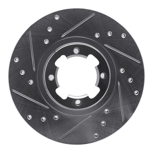 R1 85-94 Subaru RX Front Left Drilled & Slotted Silver Brake Rotor