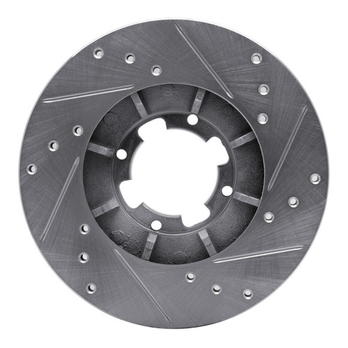 R1 85-94 Subaru RX Front Left Drilled & Slotted Silver Brake Rotor