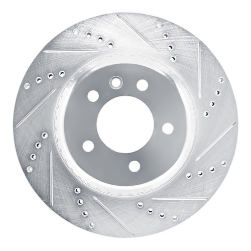 R1 20-25 Land Rover Defender 90 Rear Right Drilled & Slotted Silver Brake Rotor