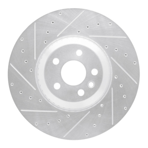 R1 20-25 Jaguar E-Pace Front Left Drilled & Slotted Silver Brake Rotor