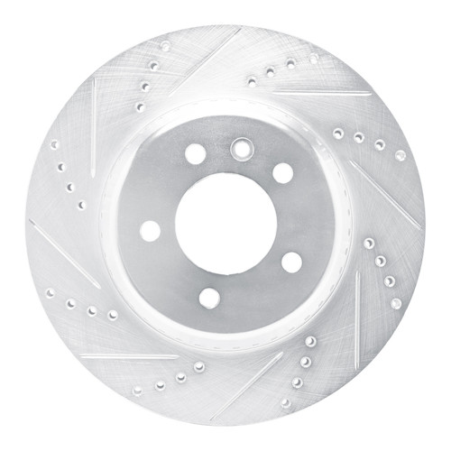 R1 20-25 Land Rover Defender 90 Rear Left Drilled & Slotted Silver Brake Rotor