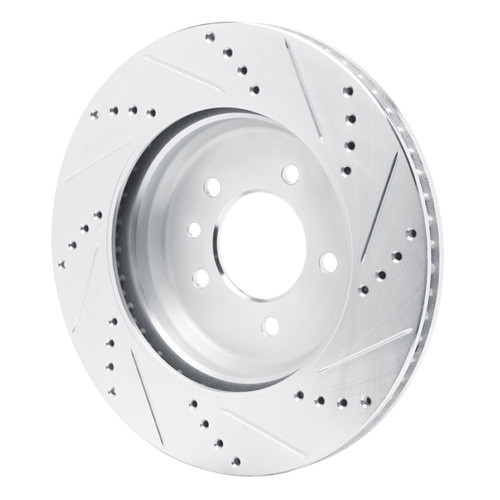 R1 20-25 Land Rover Defender 90 Rear Left Drilled & Slotted Silver Brake Rotor