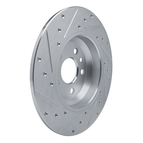 R1 20-22 Jaguar E-Pace Rear Right Drilled & Slotted Silver Brake Rotor