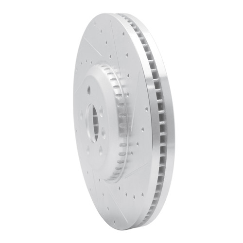 R1 20-25 Jaguar E-Pace Front Right Drilled & Slotted Silver Brake Rotor