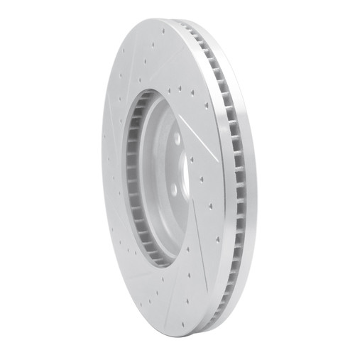 R1 20-25 Jaguar E-Pace Front Right Drilled & Slotted Silver Brake Rotor