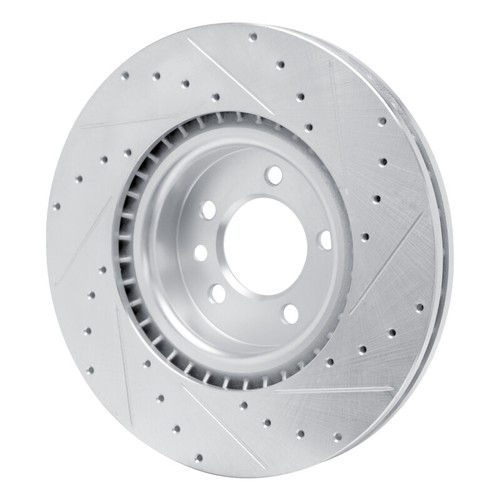 R1 18-24 Land Rover Discovery Front Right Drilled & Slotted Silver Brake Rotor