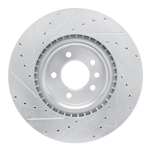 R1 18-24 Land Rover Discovery Front Right Drilled & Slotted Silver Brake Rotor