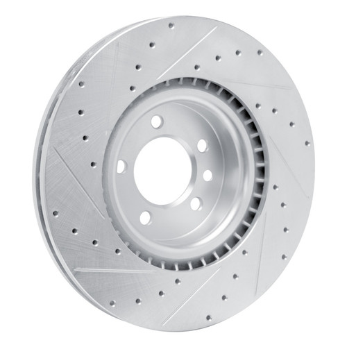 R1 18-24 Land Rover Range Rover Front Left Drilled & Slotted Silver Brake Rotor