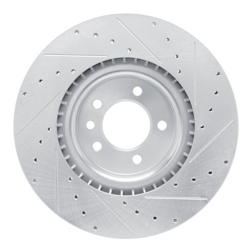 R1 18-24 Land Rover Range Rover Front Left Drilled & Slotted Silver Brake Rotor
