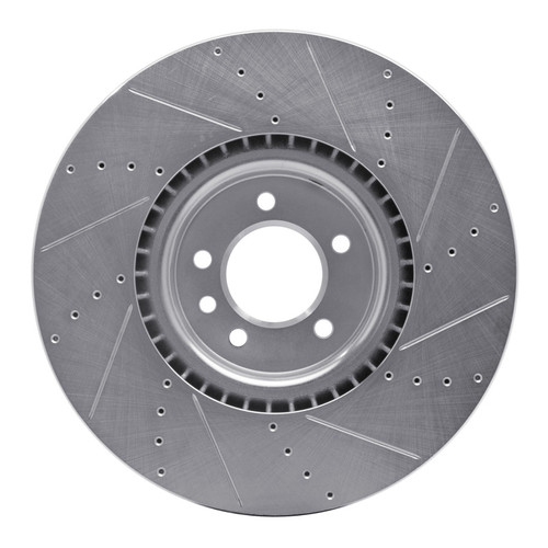 R1 18-25 Land Rover Defender 110 Front Right Drilled & Slotted Silver Brake Rotor