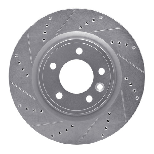 R1 18-20 Land Rover Discovery Rear Left Drilled & Slotted Silver Brake Rotor