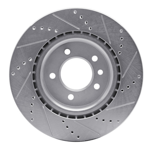 R1 18-20 Land Rover Discovery Rear Left Drilled & Slotted Silver Brake Rotor
