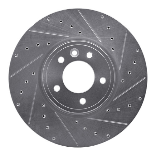 R1 18-20 Land Rover Range Rover Sport Front Right Drilled & Slotted Silver Brake Rotor
