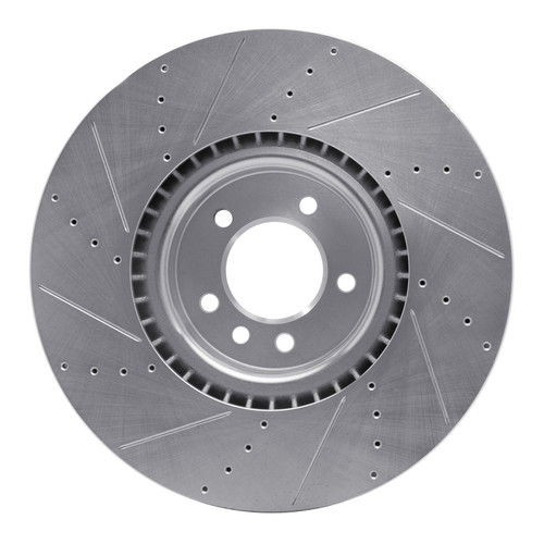 R1 18-25 Land Rover Defender 90 Front Left Drilled & Slotted Silver Brake Rotor
