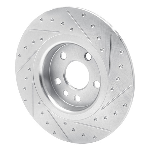 R1 15-20 Jaguar E-Pace Rear Left Drilled & Slotted Silver Brake Rotor