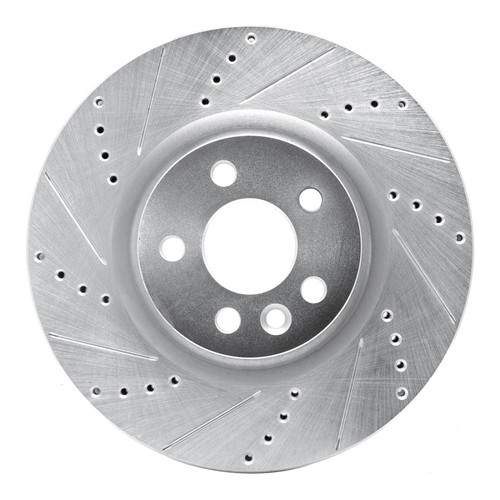 R1 15-19 Jaguar E-Pace Front Left Drilled & Slotted Silver Brake Rotor