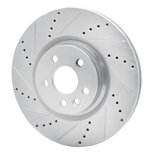 R1 15-19 Jaguar E-Pace Front Left Drilled & Slotted Silver Brake Rotor