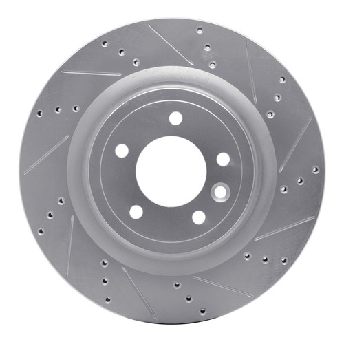 R1 14-24 Land Rover Range Rover Rear Right Drilled & Slotted Silver Brake Rotor