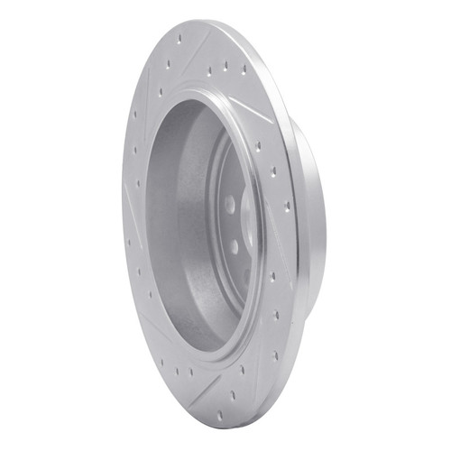 R1 13-15 Land Rover LR2 Rear Right Drilled & Slotted Silver Brake Rotor