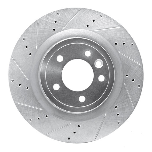R1 14-24 Land Rover Range Rover Rear Left Drilled & Slotted Silver Brake Rotor