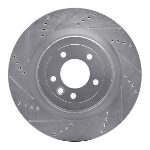 R1 13-25 Land Rover Range Rover Rear Left Drilled & Slotted Silver Brake Rotor