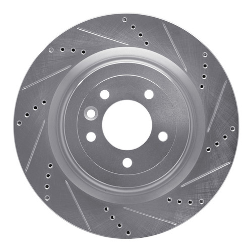 R1 13-25 Land Rover Defender 90 Rear Right Drilled & Slotted Silver Brake Rotor