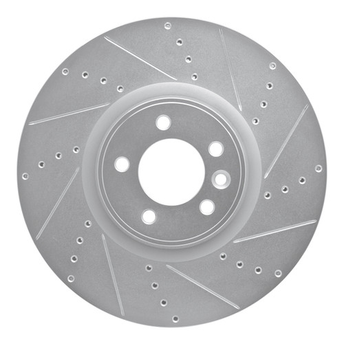 R1 10-17 Land Rover Range Rover Front Right Drilled & Slotted Silver Brake Rotor