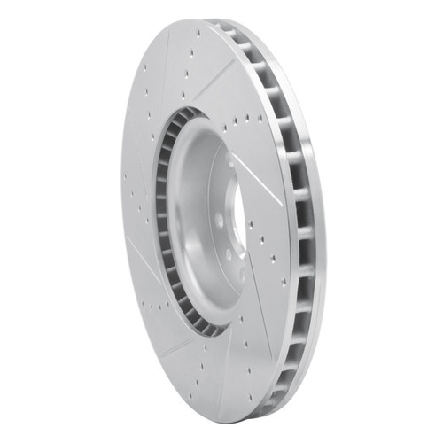 R1 10-17 Land Rover Range Rover Front Right Drilled & Slotted Silver Brake Rotor