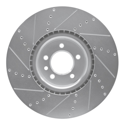 R1 10-17 Land Rover Range Rover Front Right Drilled & Slotted Silver Brake Rotor