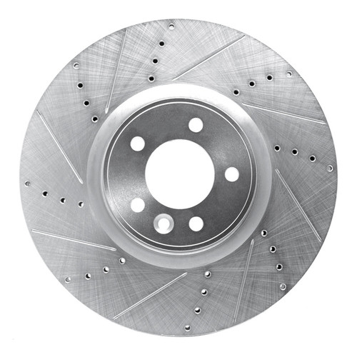 R1 10-17 Land Rover Range Rover Front Left Drilled & Slotted Silver Brake Rotor