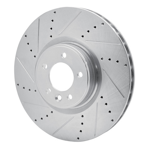 R1 10-17 Land Rover Range Rover Front Left Drilled & Slotted Silver Brake Rotor
