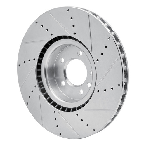 R1 10-17 Land Rover Range Rover Front Left Drilled & Slotted Silver Brake Rotor