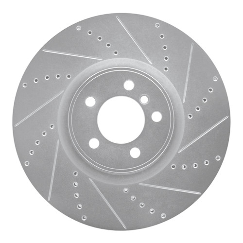 R1 10-12 Land Rover Range Rover Front Right Drilled & Slotted Silver Brake Rotor