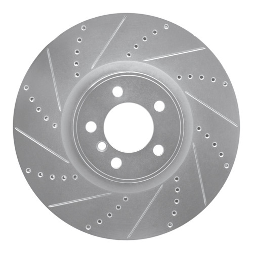R1 10-12 Land Rover Range Rover Front Left Drilled & Slotted Silver Brake Rotor