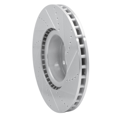 R1 10-12 Land Rover Range Rover Front Left Drilled & Slotted Silver Brake Rotor