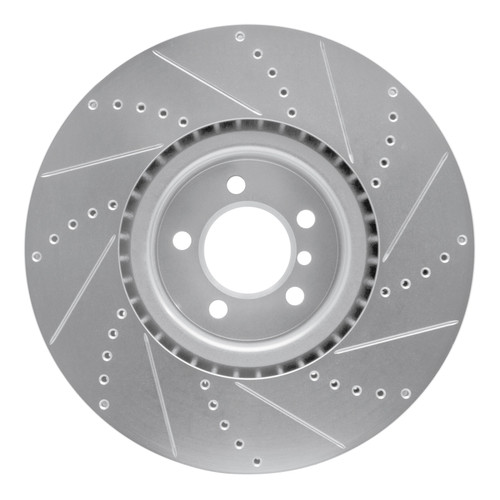 R1 10-12 Land Rover Range Rover Front Left Drilled & Slotted Silver Brake Rotor