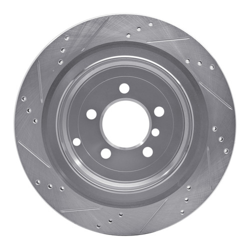 R1 06-12 Land Rover Range Rover Rear Right Drilled & Slotted Silver Brake Rotor